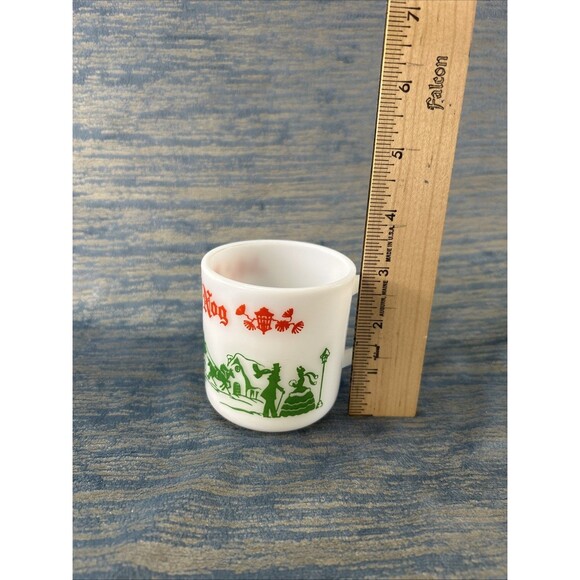 VTG Hazel Atlas Milk Glass Eggnog Mug Retro Holiday Collectible Drinkware - Picture 7 of 7